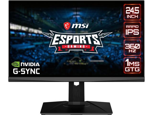 MSI 24.5" Oculux NXG253R 1920 x 1080 FHD 360Hz Rapid IPS 1ms GTG DisplayPort HDMI USB 3.2 Tilt Swivel Pivot Height Adjust VESA G-Sync Gaming Monitor