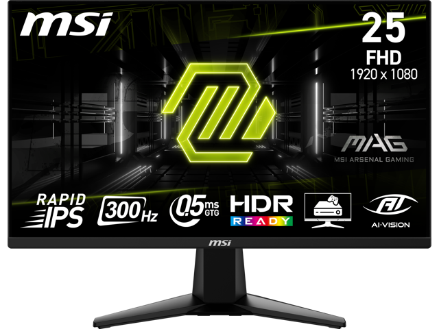 MSI 25" 300 Hz Rapid IPS FHD Monitor 0.5ms Adaptive Sync 1920 x 1080 MAG 255XF