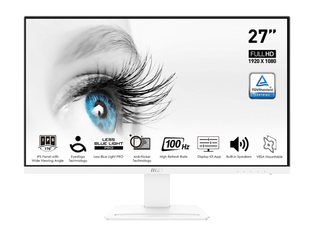 MSI 27'' 100 Hz IPS FHD Gaming Monitor 1ms (MPRT) / 4ms (GTG) 106% sRGB (CIE 1976) Flat Panel Pro MP273AW