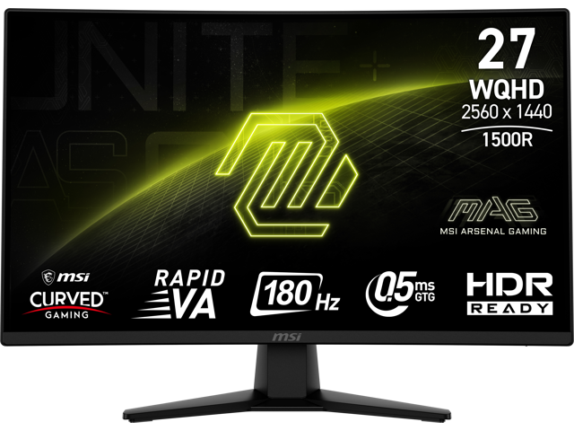 MSI 27" 180 Hz Rapid VA QHD Gaming Monitor Adaptive Sync 89% Adobe RGB 93% DCI-P3 128% sRGB MAG 274CQF