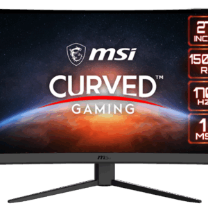 MSI G27CQ4 E2, 27" 1500R Curved Gaming Monitor, 2560x1440 (WQHD), VA, 170Hz, 1ms, FreeSync Premium (AMD Adaptive Sync), HDMI, DisplayPort, Height