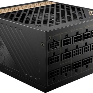 MSI MEG Ai1300P PCIE 5.1 & ATX 3.1 Gaming Power Supply - Full Modular - 80 Plus Platinum Certified 1300W - 100% Japanese 105°C Capacitors - Compact Size - ATX PSU - 10 Year...