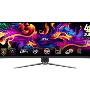 MSI MPG 491CQP QD-OLED 49" 32:9 Curved 1800R, QD-OLED Gaming Monitor, 144Hz 0.03ms, 5120 x 1440 (DQHD), Height Adjustable Arm, AI ENGINE