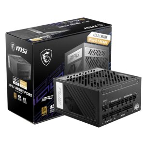 MSI MPG A850G PCIE 5.1 & ATX 3.1 Gaming Power Supply - Full Modular - 80 Plus Gold Certified 850W - 100% Japanese 105°C Capacitors - Compact Size - ATX PSU - 10 Year Warranty