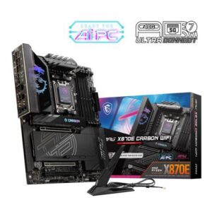 MSI MPG X870E CARBON AM5 ATX Gaming Motherboard, 4x SATA 6Gb/s, AMD Wi-Fi 7,USB 4.0