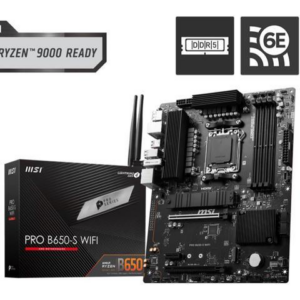 MSI PRO B650-S WIFI AM5 AMD B650 Ryzen 7000 DDR5 PCI-E x16 slot Wi-Fi 6E Bluetooth SATA 6Gb/s ATX Motherboard