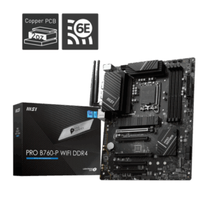 MSI PRO B760-P WIFI DDR4 LGA 1700 (l12th&13th Gen), SATA 6Gb/s motherboard, WiFi 6,Intel 2.5Gb LAN,2xM.2 Slots