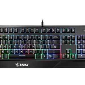 MSI Vigor GK20 US Gaming Backlit RGB Dedicated Hotkeys Anti-Ghosting Water Resistant Gaming Keyboard