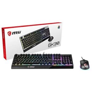 MSI VIGOR GK30 COMBO Backlit RGB Dedicated Hotkeys Anti-Ghosting Mechanical Feel Gaming Keyboard & Gaming Mouse Combo Gaming Keyboard
