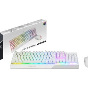 MSI Vigor GK30 Combo White, 6-Zone RGB GK30 Gaming Keyboard & GM11 Gaming Mouse, Water Repellent & Splash-Proof, 5000 DPI