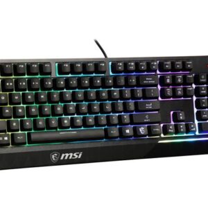 MSI Vigor GK30 Gaming Keyboard - Mechanical Membrane Switches, 6-Zone RGB, Water Repellent & Splash-Proof, 5000 DPI - Black