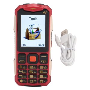 Mtlavishness 4800mAh Dual Card Dual Standby Big Clear Sound Big Fonts 1.3MP Camera 4G Mobile Phone for Elderly Seniors (Red)