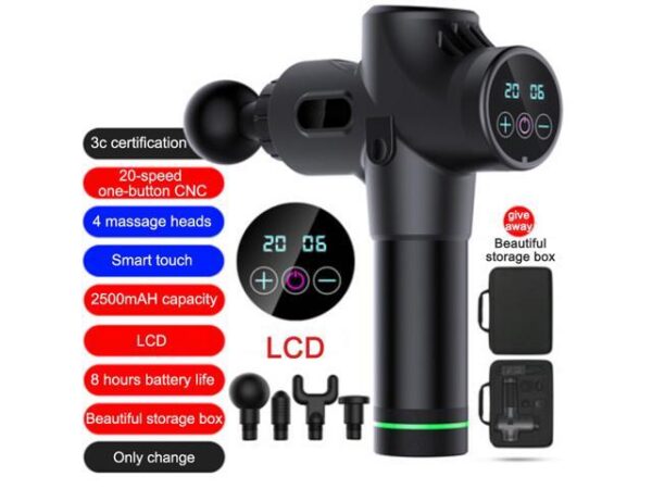 Muscle Massage Gun, Handheld Tissue Massager, Cordless Electric Percussion Massager with 4 Heads and 20 Adjustable Speeds for Muscles, Back, Foot, Muscle Massage Gun, Handheld Tissue Massager, Cordless Electric Percussion Massager with 4 Heads and 20 Adjustable Speeds for Muscles, Back, Foot,