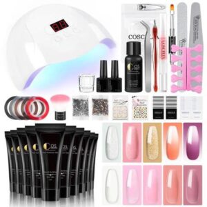 Nail Kit 21Colors Gel For Extension UV LED Lamp Cure Brushes For Manicure Base And Top Stamping Nail Art Tools