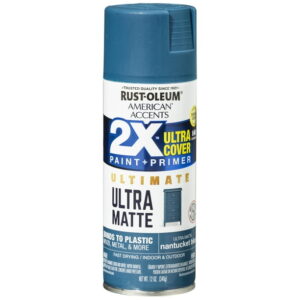 Nantucket Blue, Rust-Oleum American Accents 2X Ultra Cover Matte Spray Paint- 12 oz, 6 Pack