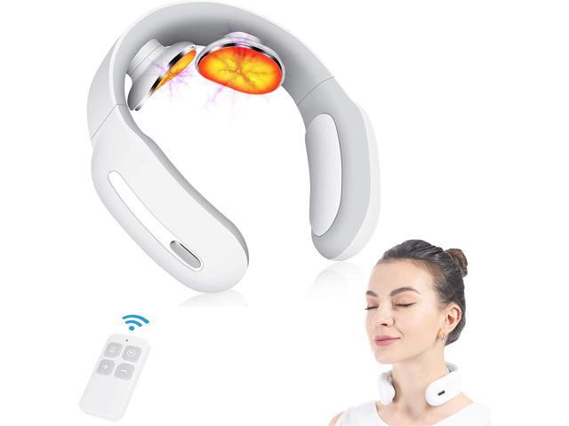 Neck Massager with Heated,Intelligent Portable Electric Neck Massage Equipment with 3 Modes and 15 Speeds for Office, Home,Travel, Gifts for Women Men