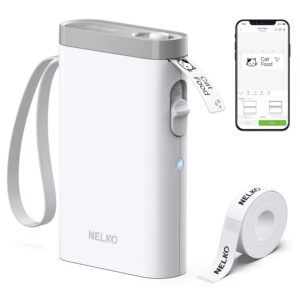 Nelko Label Maker Machine with Tape, P21 Portable Bluetooth Label Printer, Wireless Built-in Cutter Sticker Maker Mini Label Makers with Multiple Templates for Organizing...