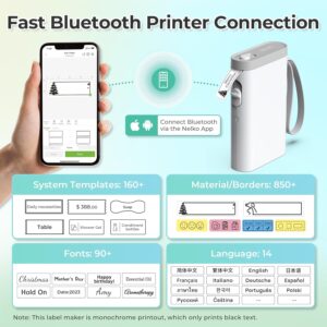 Nelko Label Maker Machine with Tape, P21 Portable Bluetooth Label Printer, Wireless Built-in Cutter Sticker Maker Mini Label Makers with Multiple Templates for Organizing...