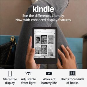 New Amazon Kindle (16 GB) - Lightest and most compact Kindle, with glare-free display, faster page turns, adjustable front light, and long battery life - Black + 3 Months of...