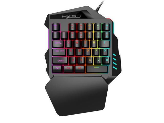 New Arrival V100 1.6m Wired Gaming Keyboard Mechanical Feel Backlight 35 Keys One-handed Keyboard Black for PC MINI Keyboard
