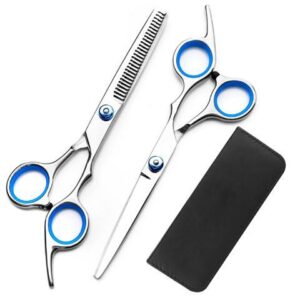 New Professional Hairdressing Scissors Set Slant Handle Barber And Hairdressing Scissors Flat Cut Teeth Scissors Combination Set Barber Scissors Flat