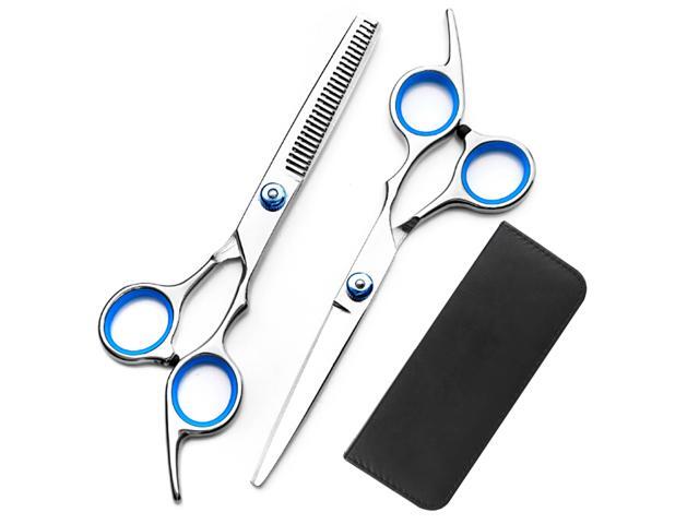 New Professional Hairdressing Scissors Set Slant Handle Barber And Hairdressing Scissors Flat Cut Teeth Scissors Combination Set Barber Scissors Flat
