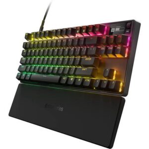 New SteelSeries Apex Pro TKL 2023 Ed.- World's Fastest Mechanical Gaming Keyboard - Adjustable Actuation - Esports Tenkeyless - OLED Screen - RGB -