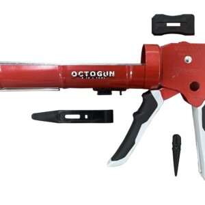 Newborn Octogun 930-GTD Drip-Free Caulking Gun - Gator Trigger Grip | Fits 1/10 Gallon Cartridge |10:1 Thrust Ratio | Smooth Hex Rod Cradle with Built-in Smoother Tool | Scraper...