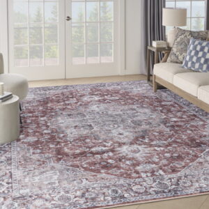 Nicole Curtis Machine Washable Series 1 Vintage Ivory Brick 9'2" x 12' Area Rug (9x12)