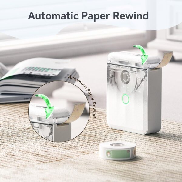 NIIMBOT D110 Mini Label Maker Machine with Tape(Pre-Cut Size 12x40mm), Portable Bluetooth Sticker Printer, Inkless Automatic Feeding One-Touch Custom Printing, Compatible with...