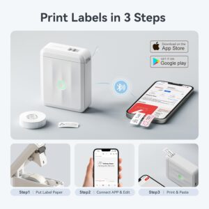 NIIMBOT D110 Mini Label Maker Machine with Tape(Pre-Cut Size 12x40mm), Portable Bluetooth Sticker Printer, Inkless Automatic Feeding One-Touch Custom Printing, Compatible with...