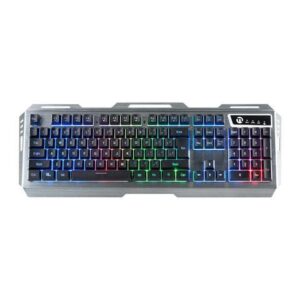 Ningmei HK11 Silver Wired Rgb Pc Gaming Keyboard 104 Key Quiet Low Profile Rgb Keyboard Backlit Metal Panel And Ergonomic Design Mechanical Feel