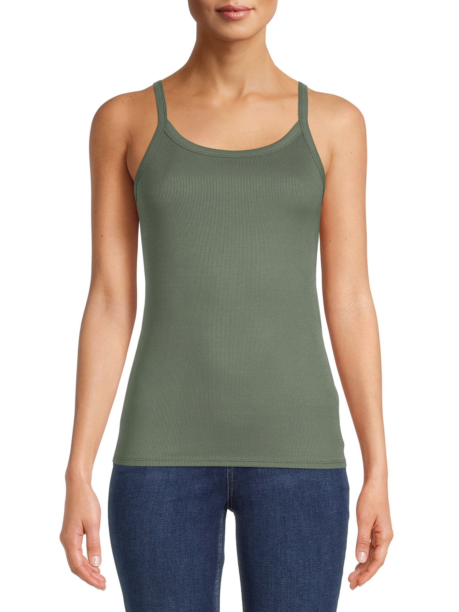 No Boundaries Ribbed Cami Top, 1 or 5-Pack, Women's