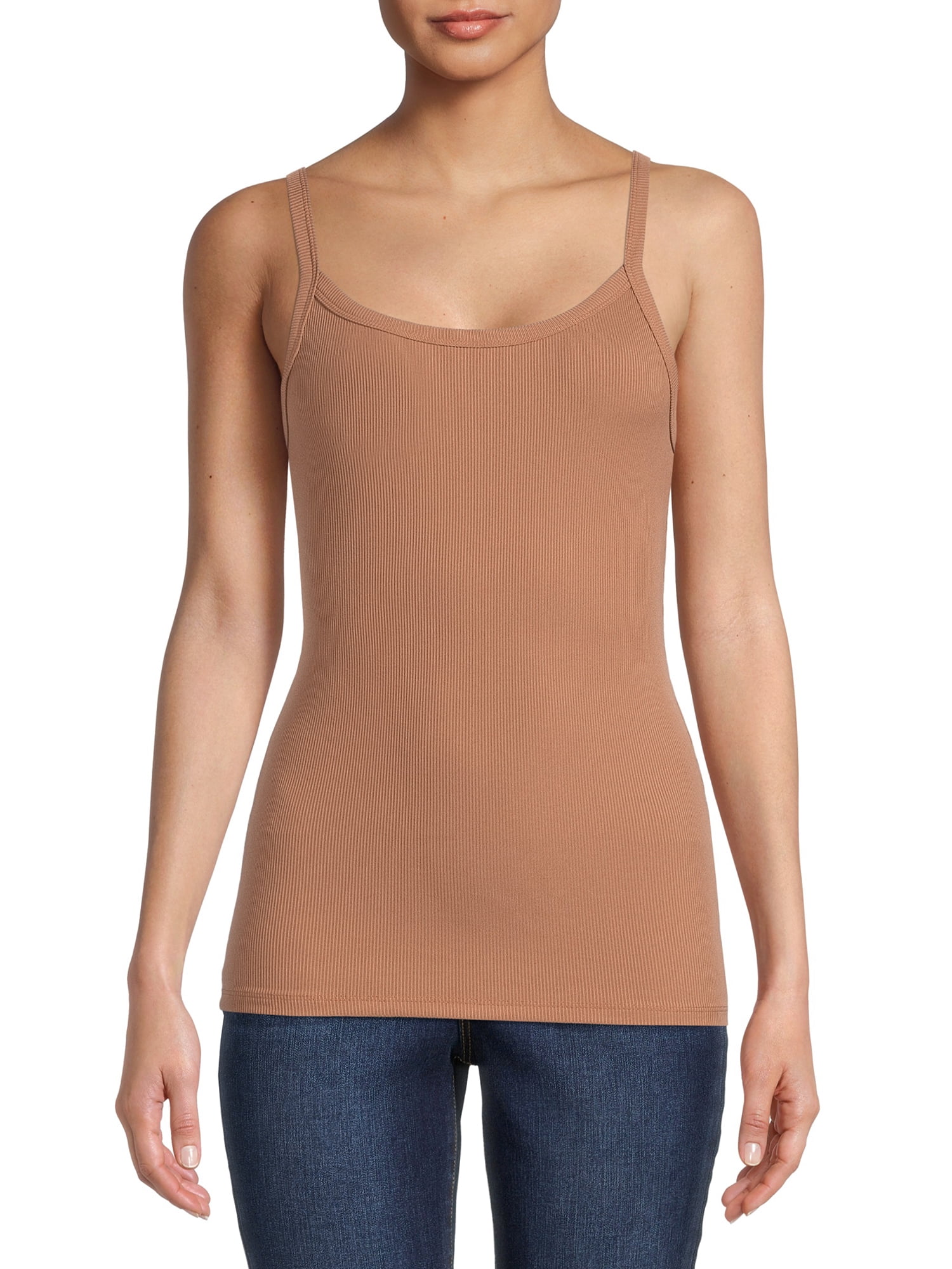 No Boundaries Ribbed Cami Top, 1 or 5-Pack, Women's