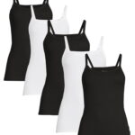 No Boundaries Ribbed Cami Top, 1 or 5-Pack, Women's