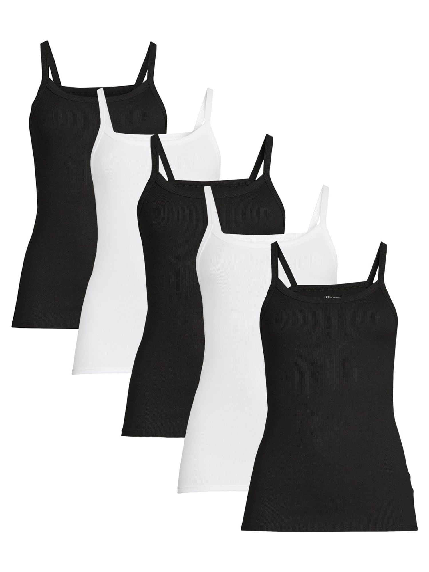 No Boundaries Ribbed Cami Top, 1 or 5-Pack, Women's