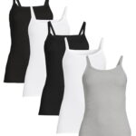 No Boundaries Ribbed Cami Top, 1 or 5-Pack, Women's