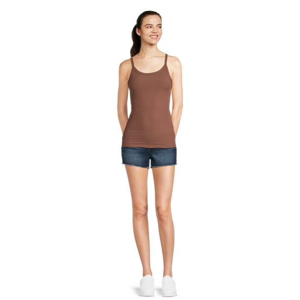 No Boundaries Ribbed Cami Top, 1 or 5-Pack, Women's