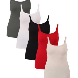 No Boundaries Ribbed Cami Top, 1 or 5-Pack, Women's