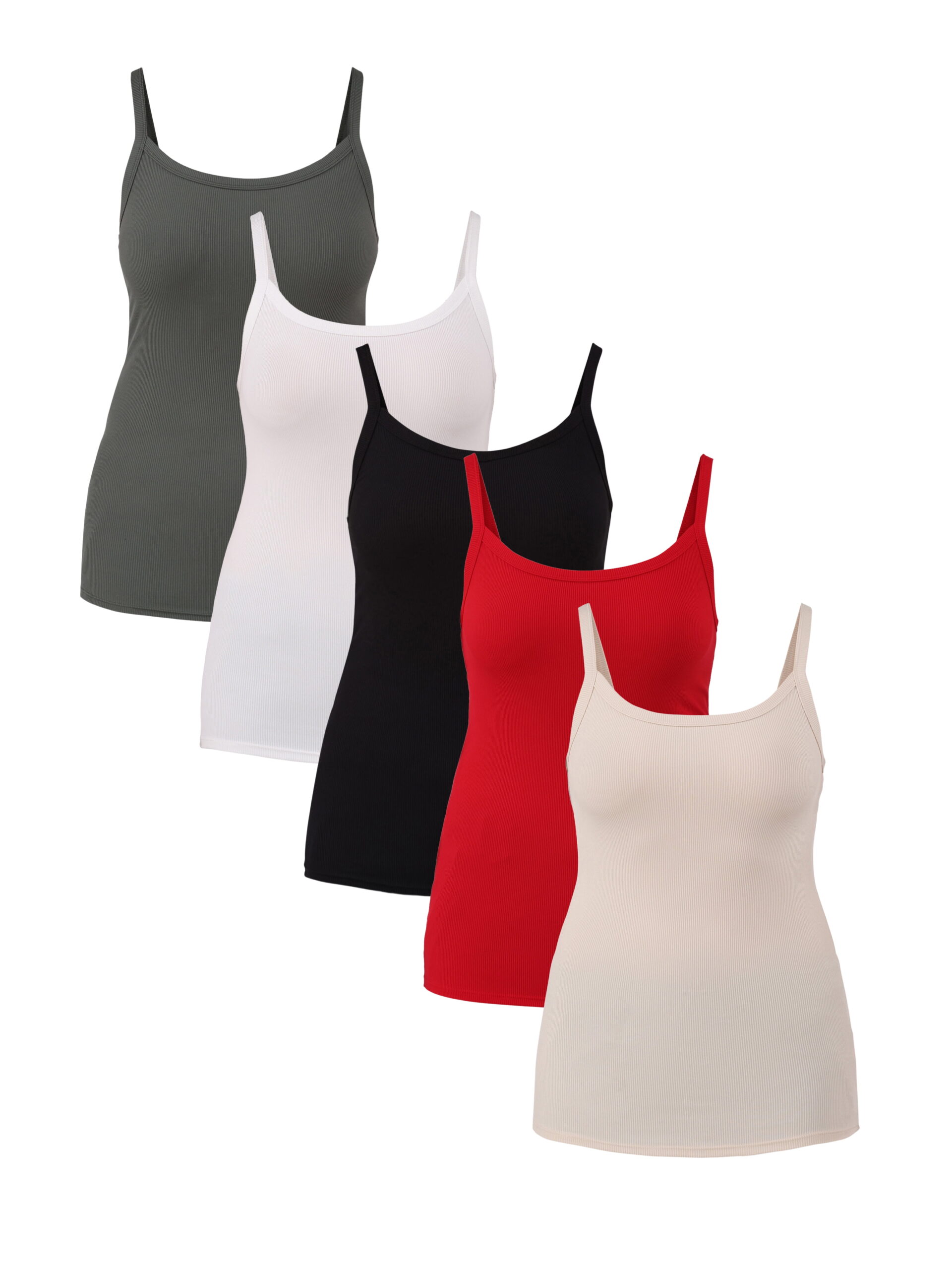No Boundaries Ribbed Cami Top, 1 or 5-Pack, Women's