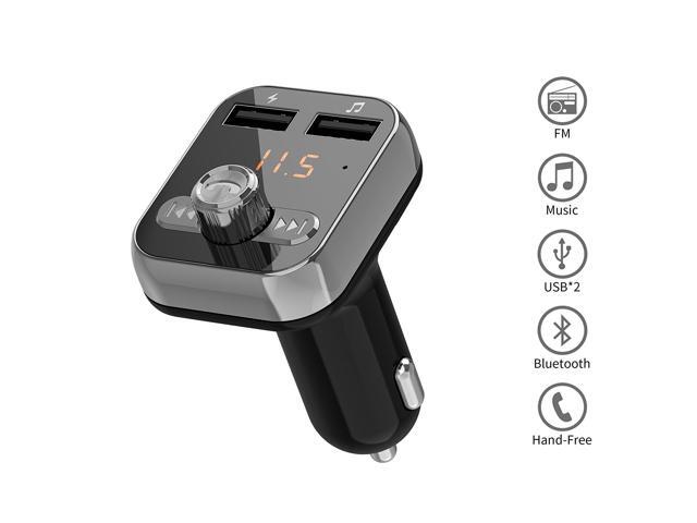 Novsight Bluetooth FM Transmitter, Bluetooth Car Adapter, Wireless in-car Bluetooth Receiver MP3 Player Stereo Radio Adapter car kit, Dual USB