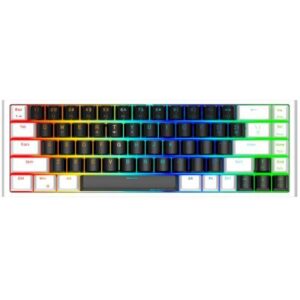 NPET K62 65% Gaming Keyboard, RGB Backlit Ultra-Compact Gaming Keyboard, Mini Wired Computer Membrane Keyboard for Windows PC Gamers(68 Keys, Black