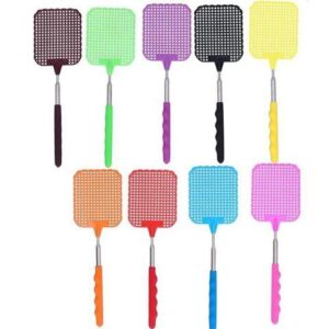 NV-1437MKC - FLY SWATTER EXTENDABLE MINI WITH KEY CLIP ASSORTED COLORS