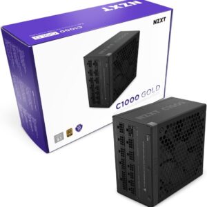 NZXT C1000 Gold ATX 3.1 - Fully Modular Low-Noise PC Gaming Power Supply - 1000 Watts - 80 Plus Gold - 12V-2x6 Connector - Zero Fan Mode - 100% Japanese Capacitors - Black