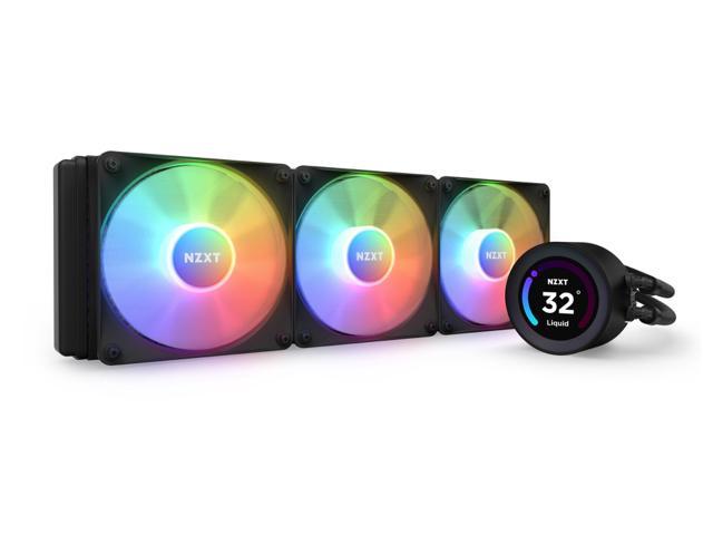 NZXT Kraken Elite RGB 360mm - RL-KR36E-B1 – RGB AIO CPU Liquid Cooler – Customizable LCD Display - 3 x F120RGB Core Fans Radiator Fans Black LGA