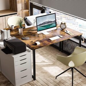 ODK 48 Inches Computer Desk for Home Office, Office Table for Small Spaces, Writing Desk with Headphone Hooks, Vintage