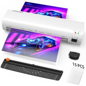 OidoZac Laminator Machine, 9-Inch Letter Size Laminating Machine with 15 Laminating Pouches for Small Desktop, 4 in 1 Never Jam Thermal Laminator with Trimmer Corner Rounder for...