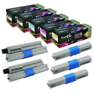 OKI C332 Compatible Set + Black | Yellow 46508701 / Magenta 46508702 / Cyan 46508703 / 2 Black 46508704 | for OKIDATA C332 MC363 C332dn MC363dn
