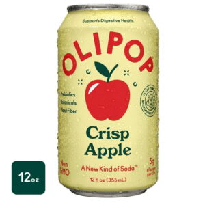 OLIPOP Prebiotic Soda, Crisp Apple, 12 fl oz, Refrigerated