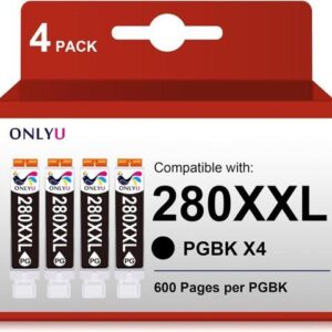 ONLYU Compatible Ink Cartridge for Canon 280 PGI-280 XXL Ink for PIXMA TR7520 TR8520 TS6120 TS6320 TS9120 TS9521C TS8120 TS8220 TS9520 Ink Printer (2